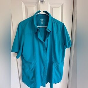Reel Legends Aqua Button Down shirt, size XL